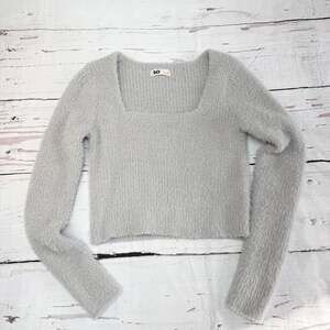 Juniors' SO® Square Neck Eyelash Pullover Sweater